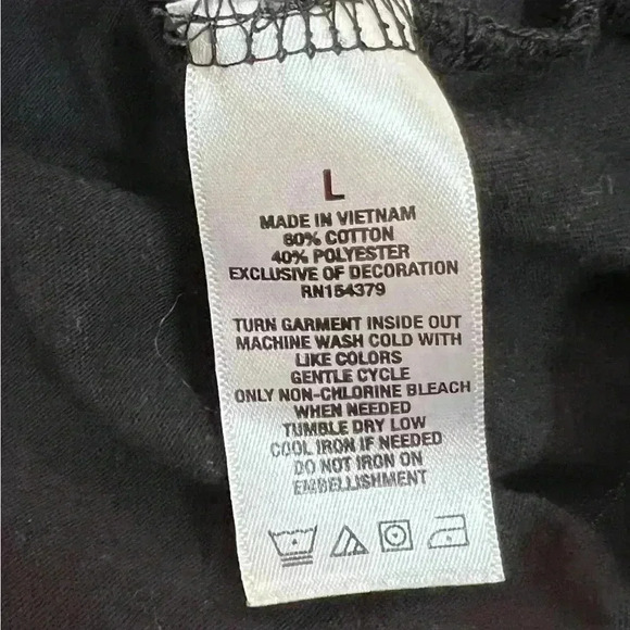 AEROPOSTALE BLACK EMROIDERED WOMENS TOP SHORT SLEEVE CLASSIC CREW TSHIRT SIZE L - Picture 6 of 7